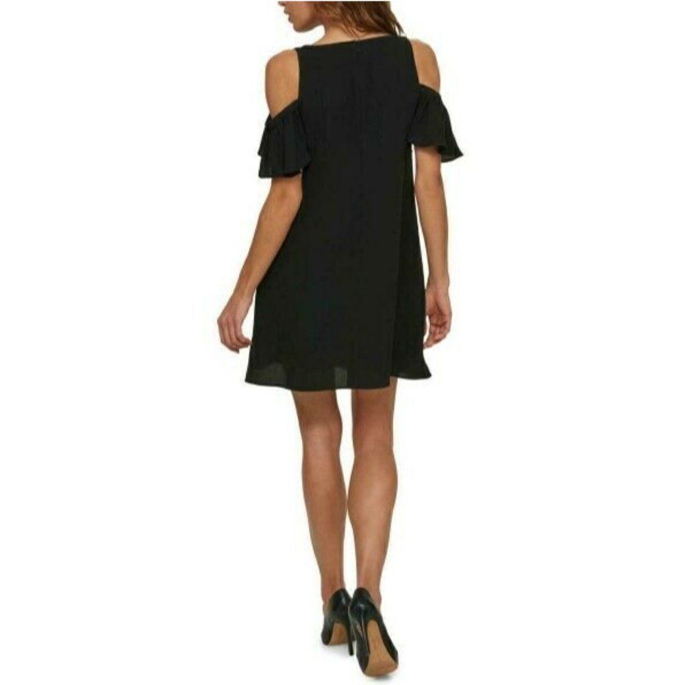 NWT Kensie Black Cold Shoulder Awesome Party Cocktail Shift Beautiful Dress New - Picture 2 of 2